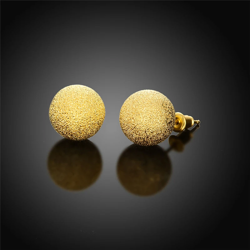 6mm 8mm 10mm 12mm gold ball stud earrings for women men jewelry punk men stud earrings female