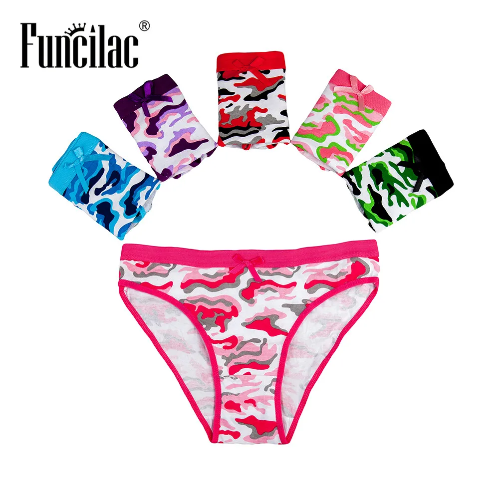 FUNCILAC Underwear Women Camo Print Sexy Cotton Womens Briefs Lingerie