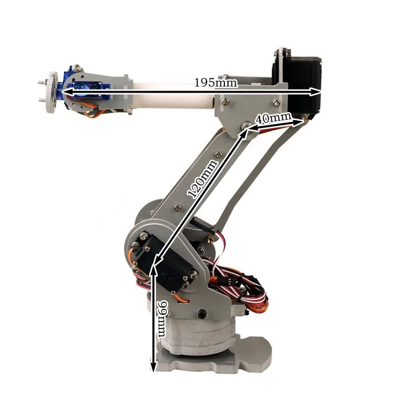 Kit Bras Mécanique 6DOF Avec Pince - 6 Servomoteurs Métal - Pour Projets éducatifs, Robots Personnels, Arduino - 7