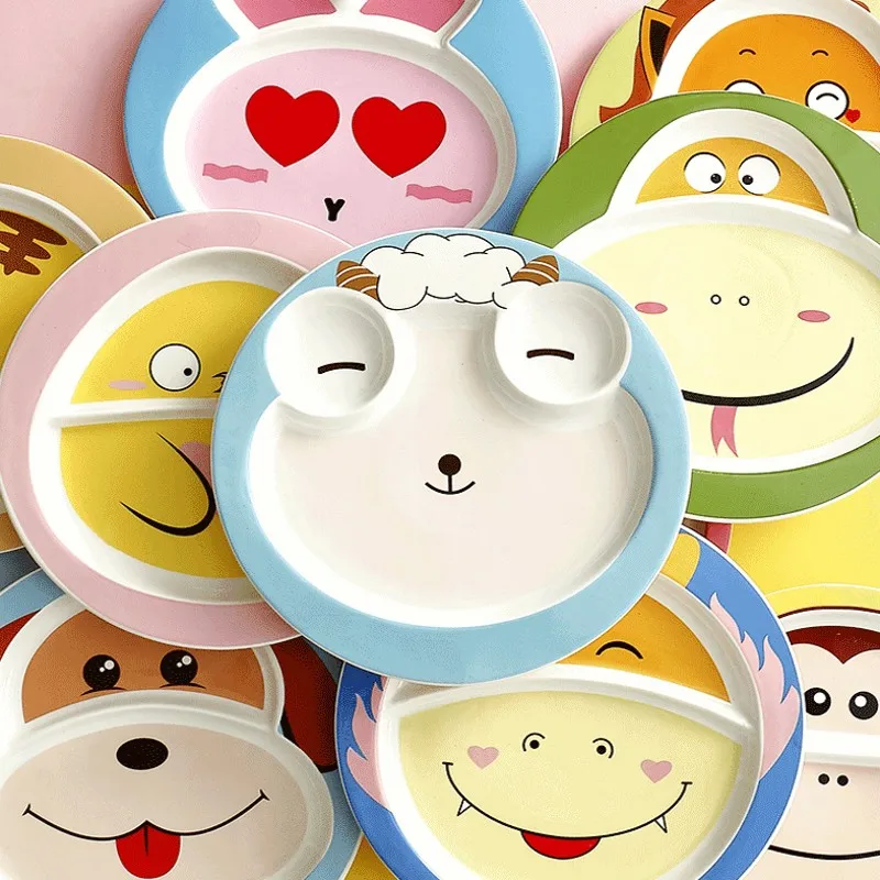 Cartoon Zodiac Ceramics Dispensing Plate Creative Children Multi-Piece Dinnerware Breakfast Plate Baby Cutlery Tray