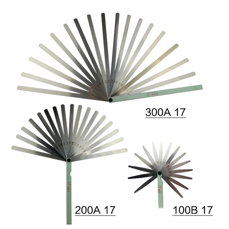 Новое поступление 0,02 до 1 мм 17 толщина лезвия Длина 100 мм/200 мм/300 мм зазор метрический наполнитель щупа прибор измерение инструмент