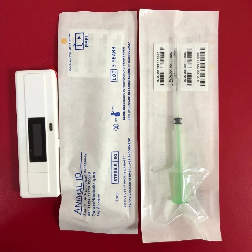 

Fdx-b USB Pets Rfid Mini animal tag reader 134.2khz microchip scanner with 10pcs Pet Id 134.2khz 1.4*8mm Microchip syringe