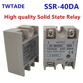 

TWTADE/ High-quality Single Phase Solid State Relay SSR-40DA 40A Module 3-32V DC To 24-480V AC SSR-40 DA SSR 40A