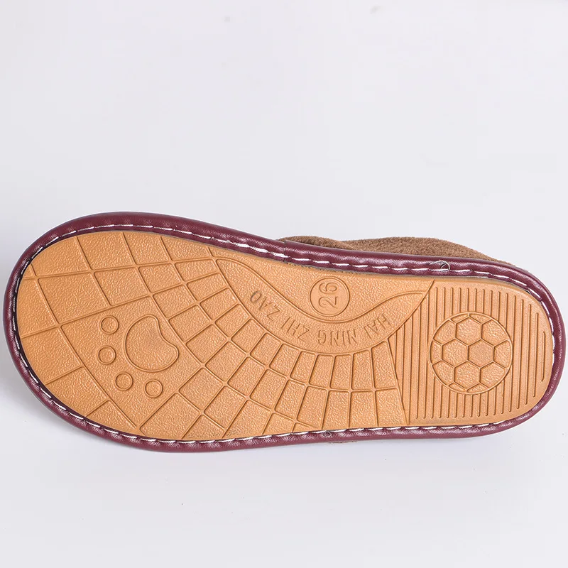 Mntrerm/Новые Домашние тапочки; Мужская зимняя обувь из натуральной кожи; теплые тапочки для влюбленных; обувь на плоской подошве; нескользящие мужские плюшевые тапочки; большие размеры