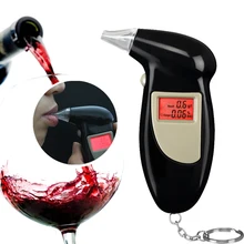Promotion Professional Key Chain Police Digital Breath Alcohol Tester Breathalyzer Analyzer Detector Audio Alert Free Shipping