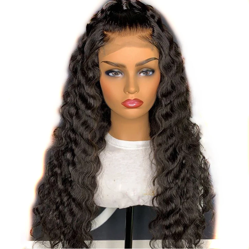 Loose Deep Wave Glueless Full Lace Wigs Pre Plucked Burmese Remy