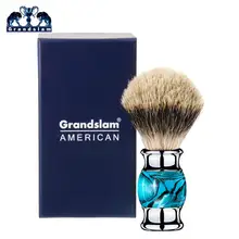Grandslam лучшая щетка для бритья волос барсука с Голубой Ручкой из смолы, Профессиональная парикмахерская Чистящая Бритва для лица