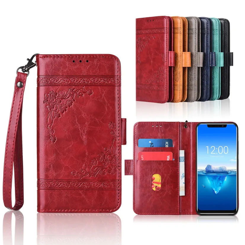 

Wallet case for Oukitel C12 cover with Strap,100% special PU Patterned Floral Flip Case With Card Pocket Kickstand case