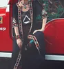 TingYiLi Black White Kimono Cardigan Women Embroidery Long Cardigan Summer Beach Chiffon Maxi Cardigan Female 2