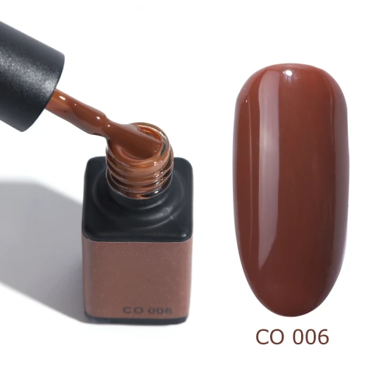 1pc 6ml Coffee Series UV Nail Gel Polish Pure Color Semi Permanent Primer Soak Off Varnish Nail Art Lacquer Decoration TRCO01-06 - Color: CO 006