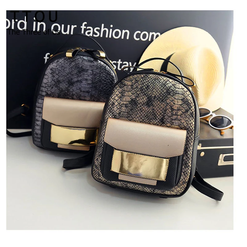 TTOU النساء مطرزة على ظهره الأزياء الإناث أعلى-مقبض السفر أكياس بو الجلود Bagpacks الشباب حقيبة مدرسية Mochila الأنثوية حقيبة