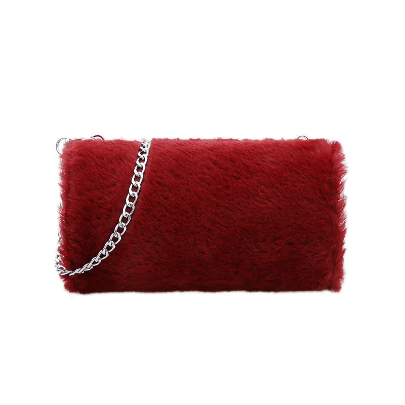 

Fashion Female Winter Cashmere Handbags Small Plush Shoulder Bag Crossbody Bags for Girl Mini Chain Bag Women Fur Party Bags
