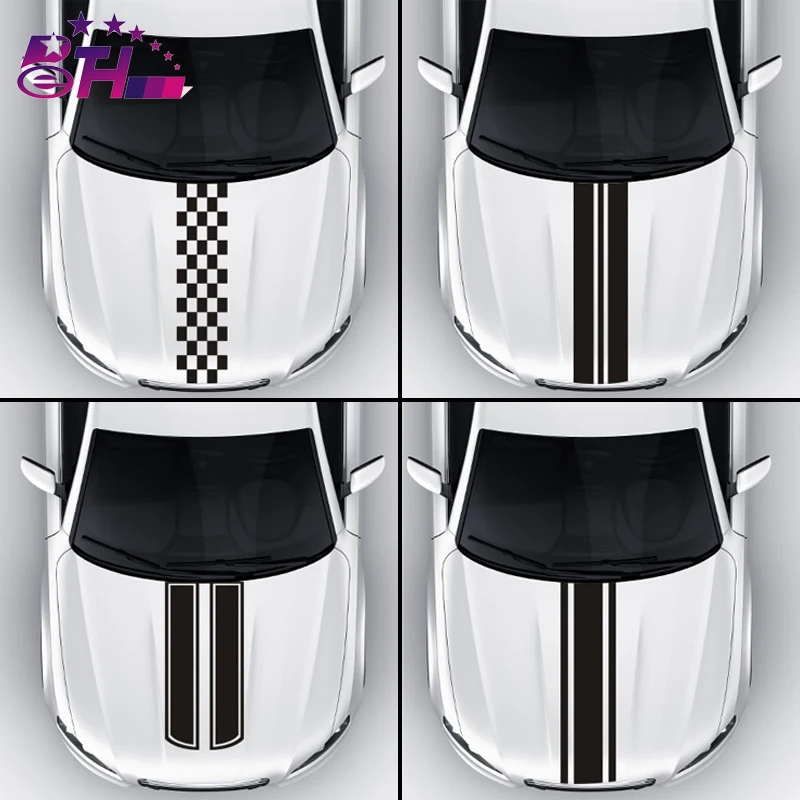 Universal Stripes Hood Decal Engine Cover Stickers Stickers Engine