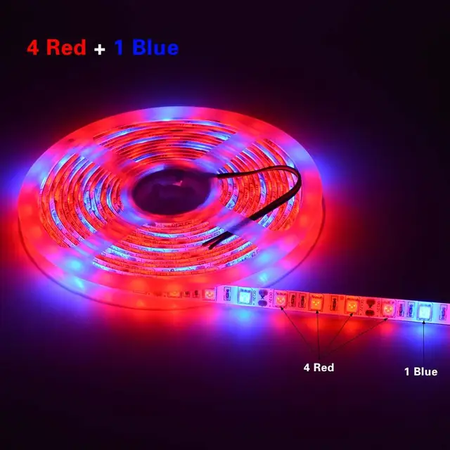 60leds/m LED Plant Grow Strip light Flexible Strip Tape for Aquarium