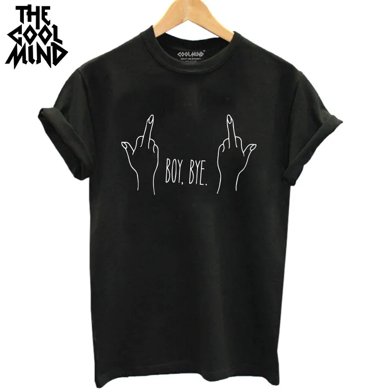 THE COOLMIND top quality 100% cotton boy bye printed tee shirt casual women T shirt o-neck cute lovely women beautiful T-shirt THE COOLMIND top quality 100% cotton boy bye printed tee shirt casual women T shirt o-neck cute lovely women beautiful T-shirt