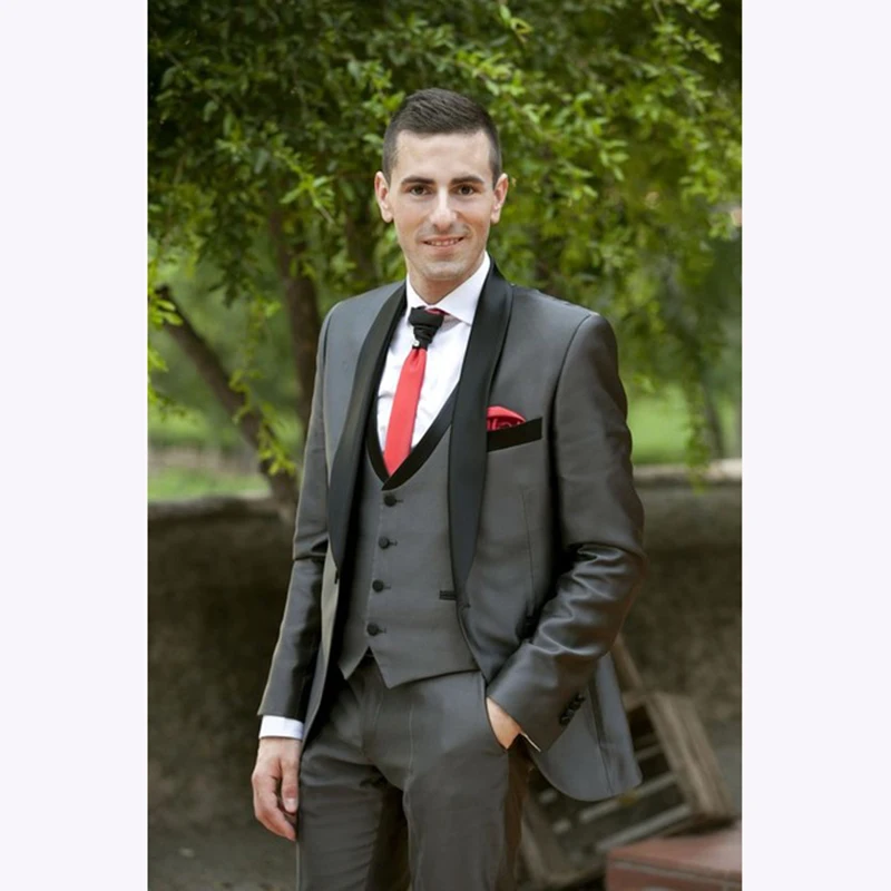 cavidad Fundir Respetuoso del medio ambiente 2018 traje gris para hombres a medida, de 3 piezas traje de novio, trajes  de hombre para boda, chaqueta personalizada para graduación, esmoquin,  chaqueta de Terno, pantalón + chaleco|suit men slim fit|wedding