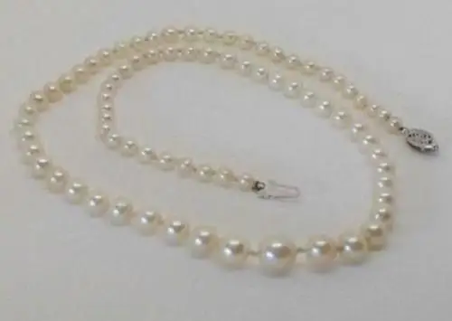 

natural 5-6-mm 925silver White Gold south sea Pearl Necklace 18 Inch