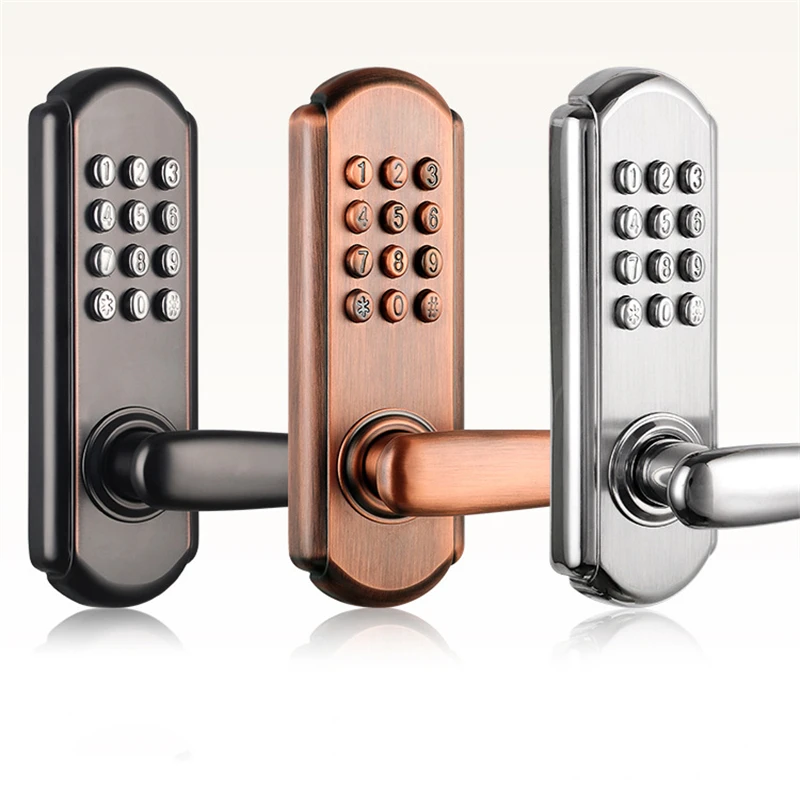 Waterproof Mechanical Digital Door Lock Push Button Keypad Keyless Code Combination Lock Set Intelligent Smart Door Lock