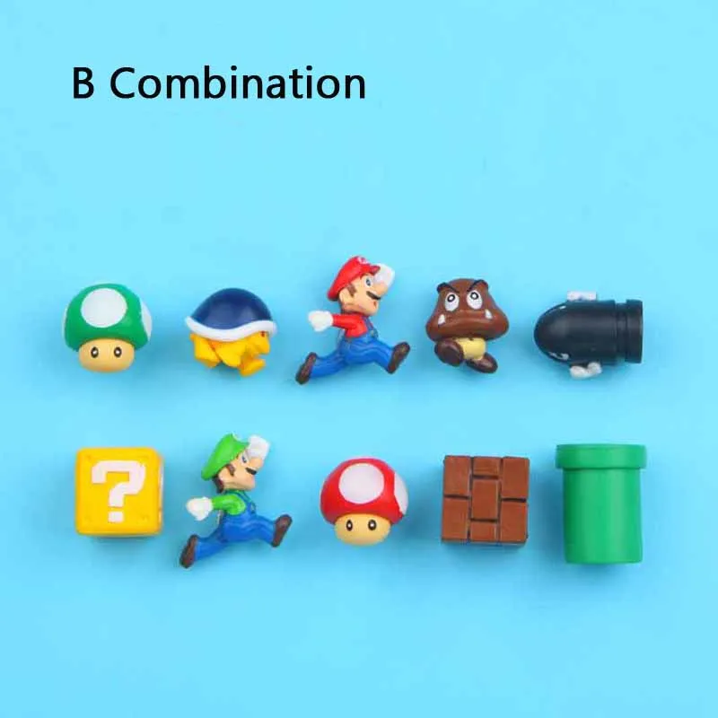 B 10 шт. 3D Super Mario Bros магниты на холодильник магнит стикер сообщений взрослый человек Девочка Мальчик Дети Детские игрушки подарок на день рождения - Цвет: B