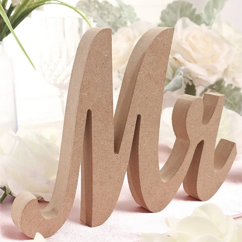 3 шт./лот Винтажный стиль Mr & Mrs деревянные буквы для свадебного украшения, DIY Декор, свадебное украшение стола
