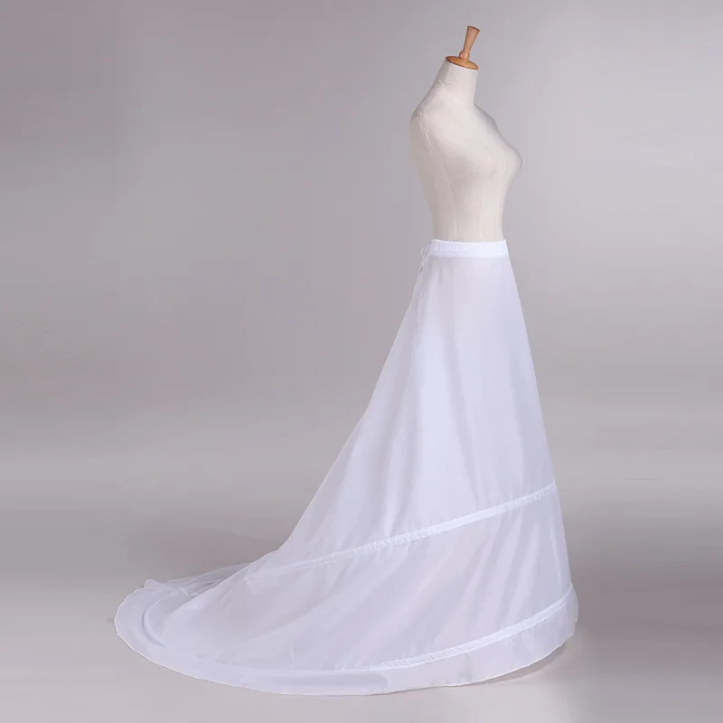 

New A-line Long Petticoats For Floor Length Sweep Train Wedding Dress 2 Hoop Crinoline Petticoat Underskirt Wedding Accessories