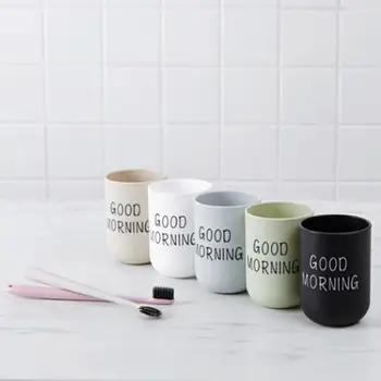 

1 Pc 330ml Good Morning Cup Toothbrush Holder Washing Drinking Bathroom Tooth Mug