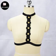 Черный, белый кружевной обвязки для тела Harajuku сексуальное женское белье rave Готический бюстгальтер с Ремешками кружева Связывание бюстгалтер, нижнее белье