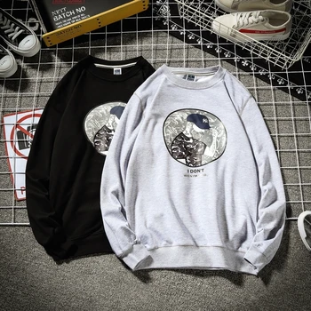 

2019 autumn and winter youth new style pure color easy big code long sleeve Korean version of the trend joker