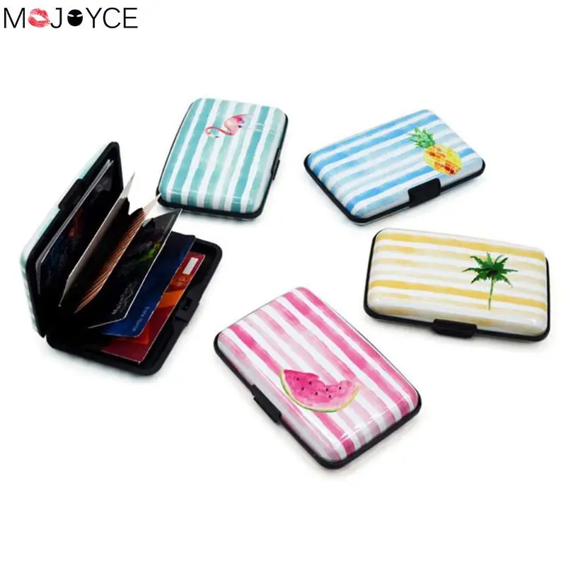 

Creative Card holder RFID Anti-theft Business Card Box Credit Card Pocket Coconut Tree Pineapple Aluminum Wallet Holder
