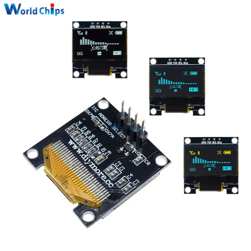 0 96 &quot0 дюймов 12864x64 I2C SSD1306 плата с ЖК экраном IIC последовательный желтый