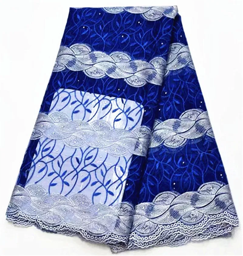 

2019 Latest African Lace Fabric Cheap price wholesale African tulle lace Fabrics Embroidered french net fabrics with stones