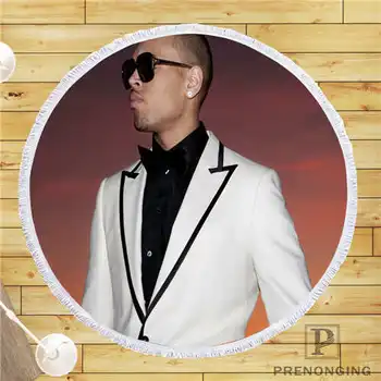 

Custom DIY Customized Microfiber Fabric Chris Brown (1)@ Round Beach Blanket Towel Printed on Demand 150cm #19-01-28-4-113