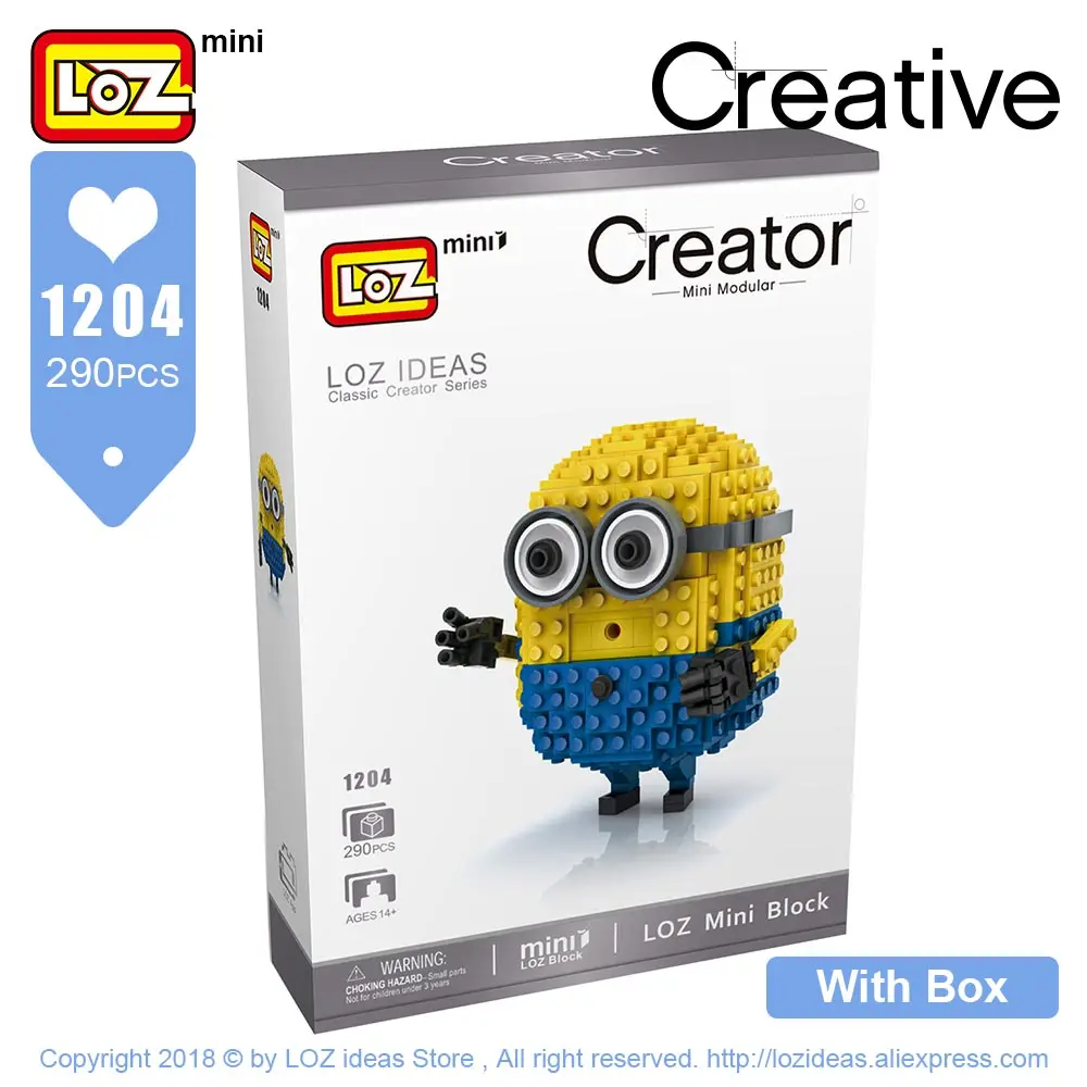 1204 With Box Лоз мини-блоки аниме мультфильм персонаж кирпич Развивающие игрушки для детей дьявол строительные блоки игрушки для детей развивающие - Цвет: 1204 With Box