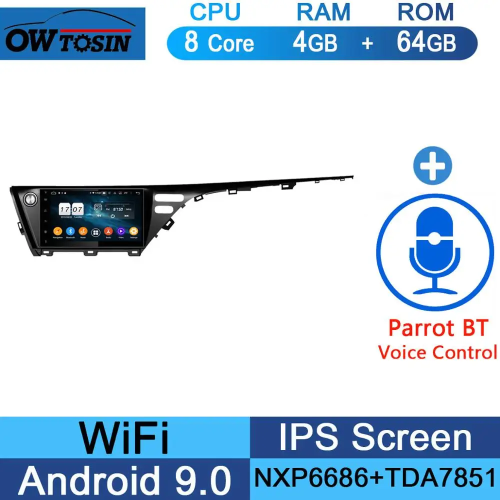 10," ips 8 ядерный 4G+ 64GB Android 9,0 автомобильный DVD мультимедийный радио gps плеер для Toyota Camry DSP CarPlay Parrot BT стерео - Цвет: 64G Parrot BT