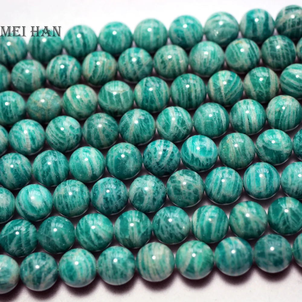 Meihan wholesale natural rare 9.5-10mm A grade Russian amazonite beads stones for jewelry design making | Украшения и аксессуары
