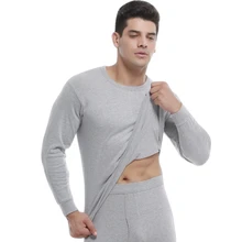 Зимние Комплект из 2 предметов Для мужчин термобелье плюс бархат утолщение черный Термальность Костюмы человек горячий нижнее белье комплект X3