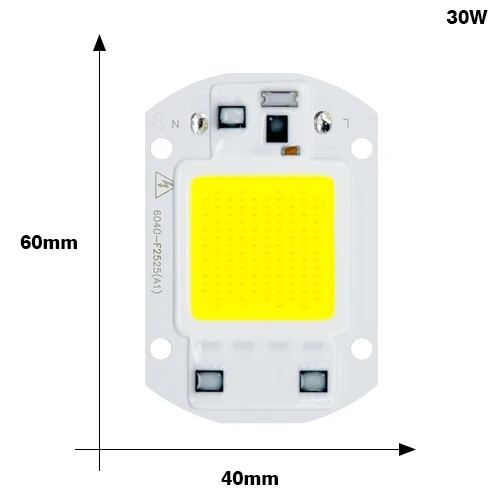 KARWEN 110V 220V COB Чип для светодиодной лампы, 20 Вт, 30 Вт, 50 Вт, ручная сборка умная ИС(интеграционная схема) нет необходимости в драйвере Вход для DIY светодиодный прожектор светильник Точечный светильник чип - Испускаемый цвет: 30W