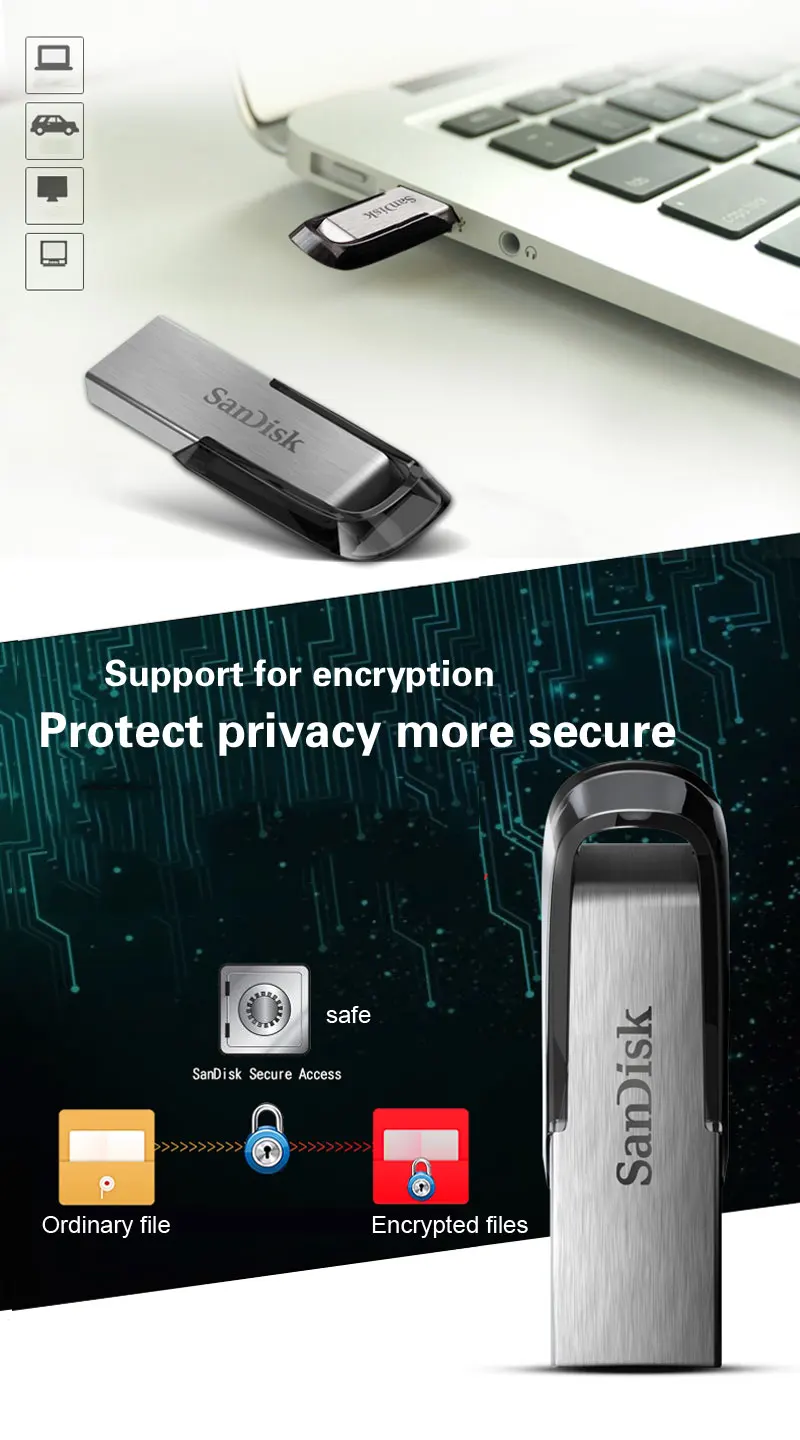 USB флеш-накопитель SanDisk CZ73, 256 ГБ, 128 ГБ, 64 ГБ, 32 ГБ, USB 3,0, металлический флеш-накопитель, 16 ГБ, карта памяти, запоминающее устройство, u-диск