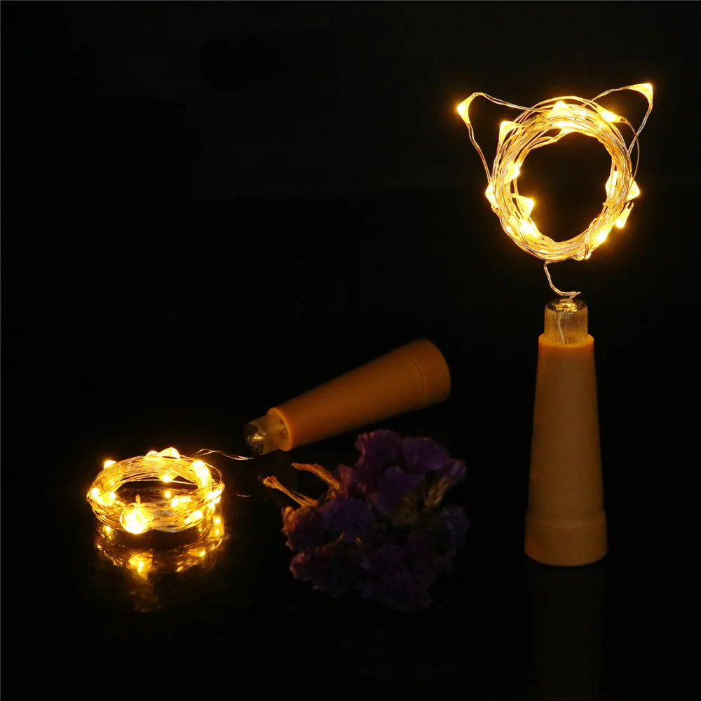 

6PCS 1M LED String Lights Garland Copper Wire Cork String Fairy Lights Wine Bottle Lights For Valentine Wedding Decoration