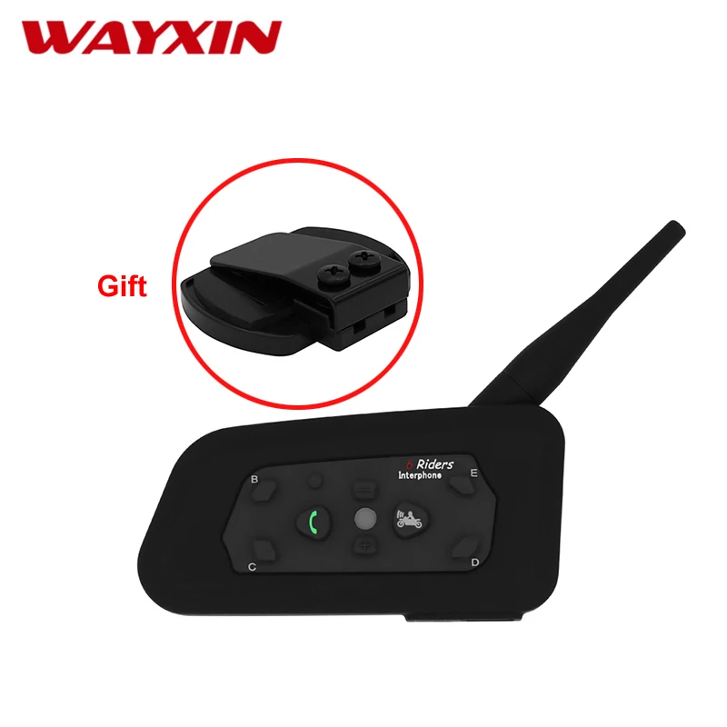 

Wayxin Helmet Headsets Intercom R6 Intercom Moto Bluetooth Communicator Motorcycle Motorcycle Helmet Communicator With Clip Set