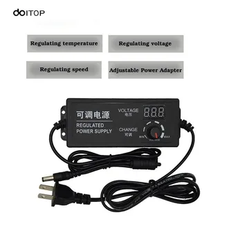 

AC/DC 3-12V 5A 60W Adjustable Power Adapter Regulated Supply Speed Control Voltage Display For LED Monitor Office Digital Device