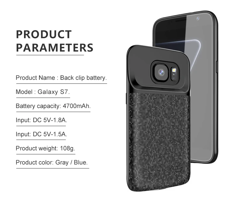 Чехол для батареи для samsung Galaxy S7, мягкий тонкий внешний аккумулятор, зарядное устройство, чехол для зарядки, внешний аккумулятор, чехол для samsung S7Edge