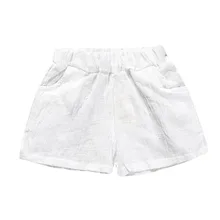 Летние детские шорты; повседневные однотонные хлопковые шорты с эластичной резинкой на талии для мальчиков и девочек; повседневные штаны