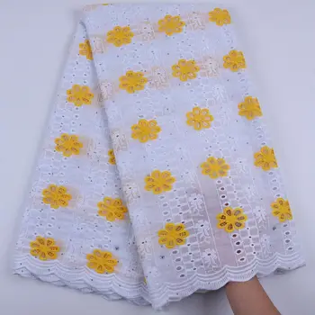 

African Pure Cotton Voile Lace Fabric 2019 High Quality Swiss Voile Lace In Switzerland African Lace Fabric With Stones S1678