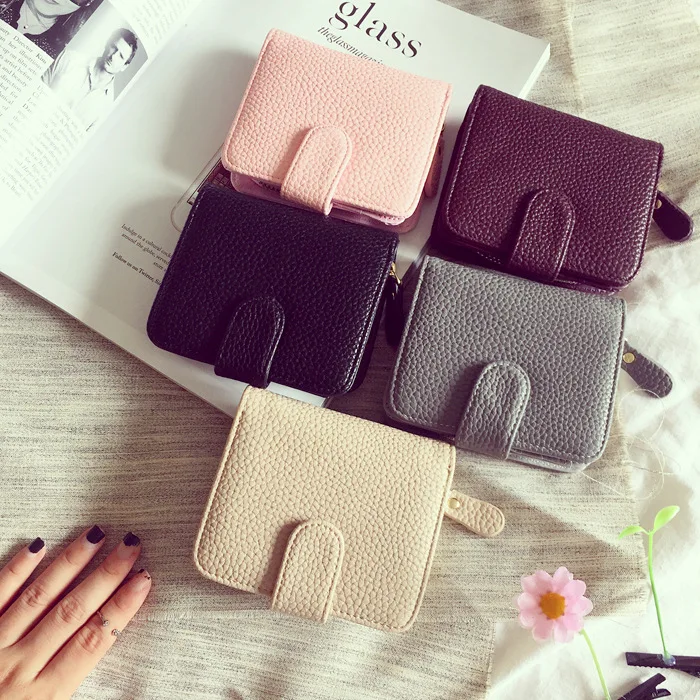 Womens Fashion PU Leather Small Wallet Card Holder Zip Coin Purse Clutch Handbag