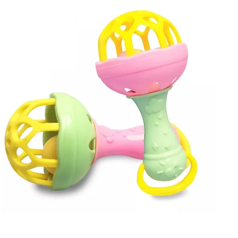 1pc Baby Rattles toy Intelligence Grasping Plastic Hand Bell Rattle
