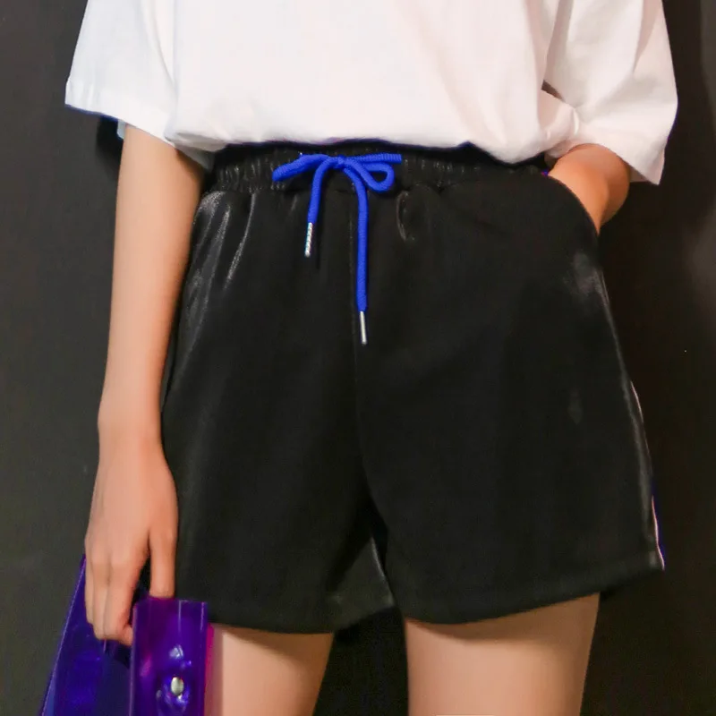 

Women's Short Korean Punk Harajuku Ulzzang Elastic Waist Summer New Loose Wide-leg Students Shorts Female Cute Japan Kawaii