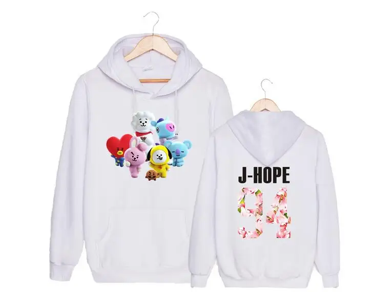 Новое поступление bangtan мальчики bt21 рисунки и имя члена печать пуловер с капюшоном для kpop армий Мужская Флисовая Толстовка