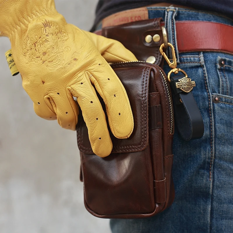 

Top Quanlity Cow Leather Glove and Bag Sets Mens