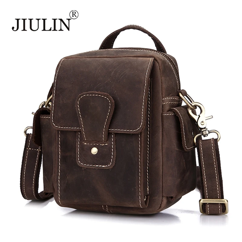 

Multi-function man purse head layer cowhide bag worn thin shoulder bag